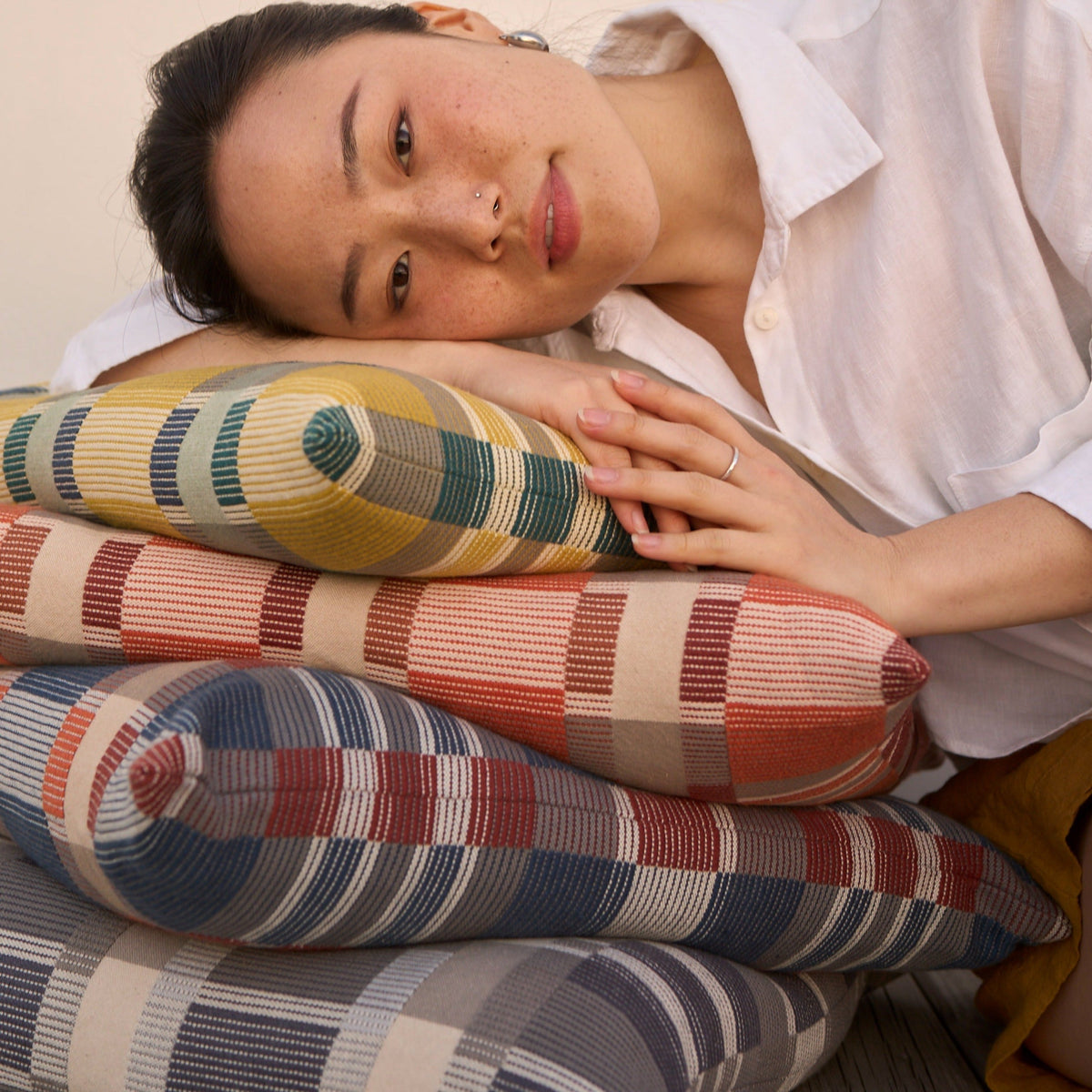Skipping Block Pillow Cover- Marbles (filled)