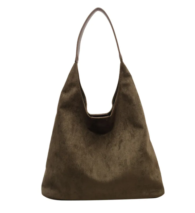 Sac à bandoulière pour femme, grande capacité, couleur unie, simple et décontracté, pour les trajets quotidiens.