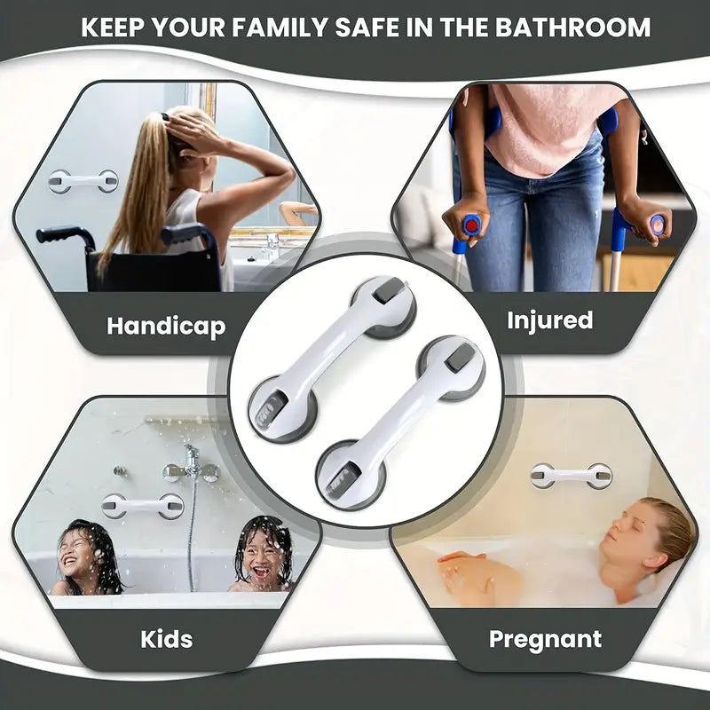 Barre d'appui de salle de bain avec ventouse pour un maintien sécurisé
