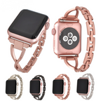 Apple Watch Band – X-Type Stainless Steel with Diamonds
