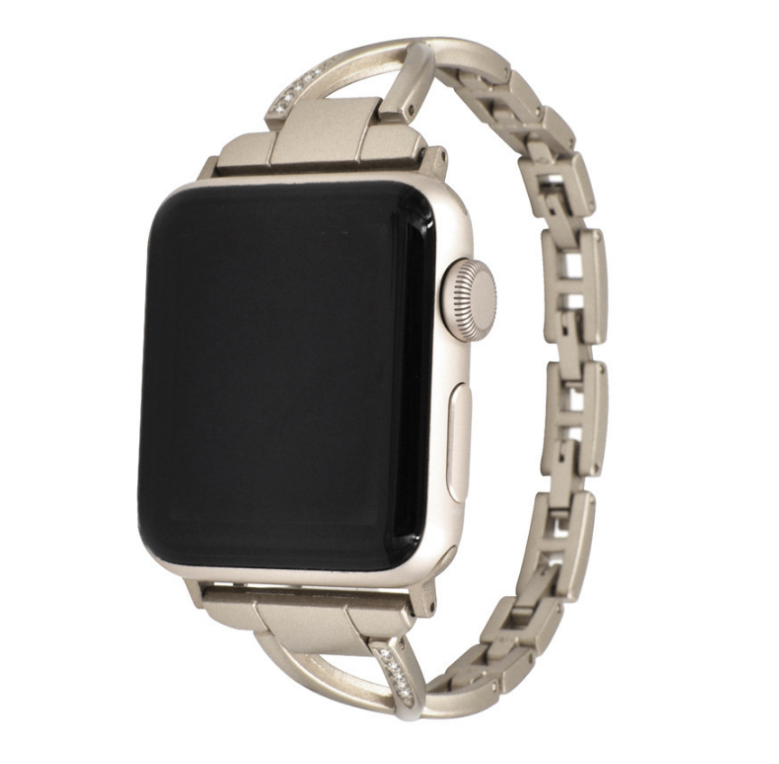 Apple Watch Band – X-Type Stainless Steel with Diamonds