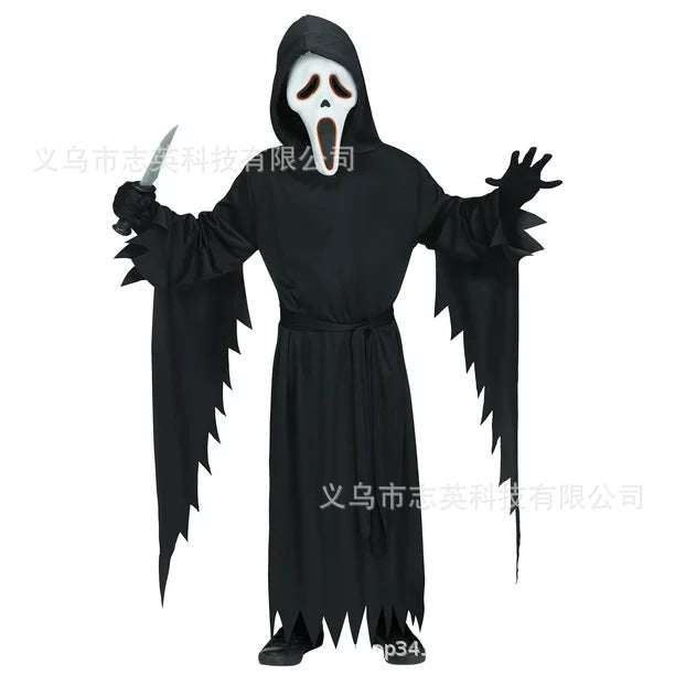 Kids Halloween Scream Reaper Costume with Mask – Scary Children's Outfit