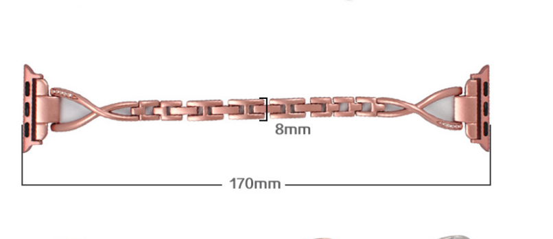 Apple Watch Band – X-Type Stainless Steel with Diamonds