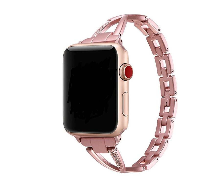 Apple Watch Band – X-Type Stainless Steel with Diamonds