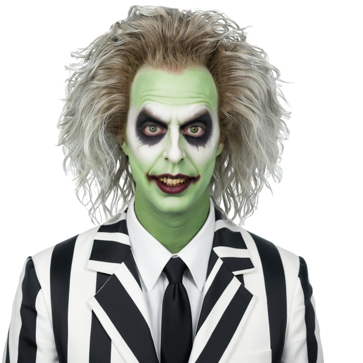 Men's Evil Ghost Halloween Costume – Grey Bald Cap Wig